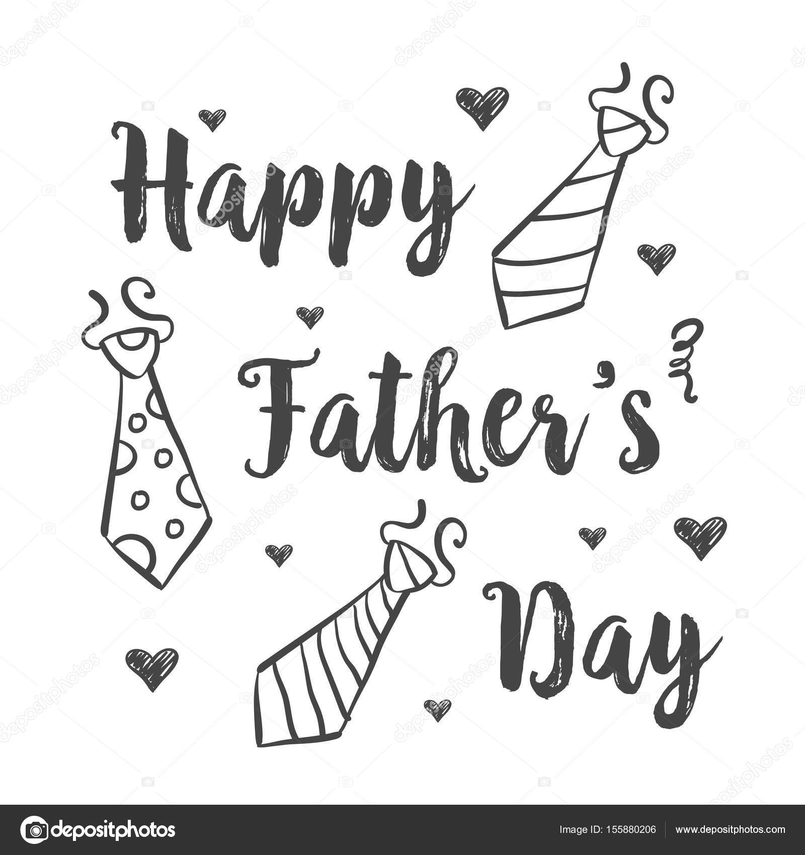 Happy father day style hand draw — Stock Vector © kongvector #155880206