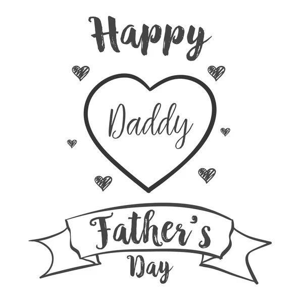 Šťastný otec den oslav ruční kreslení — Stockový vektor