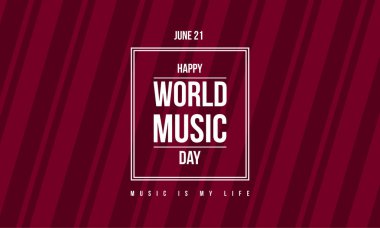 Stil afiş dünya müzik günü kutlama