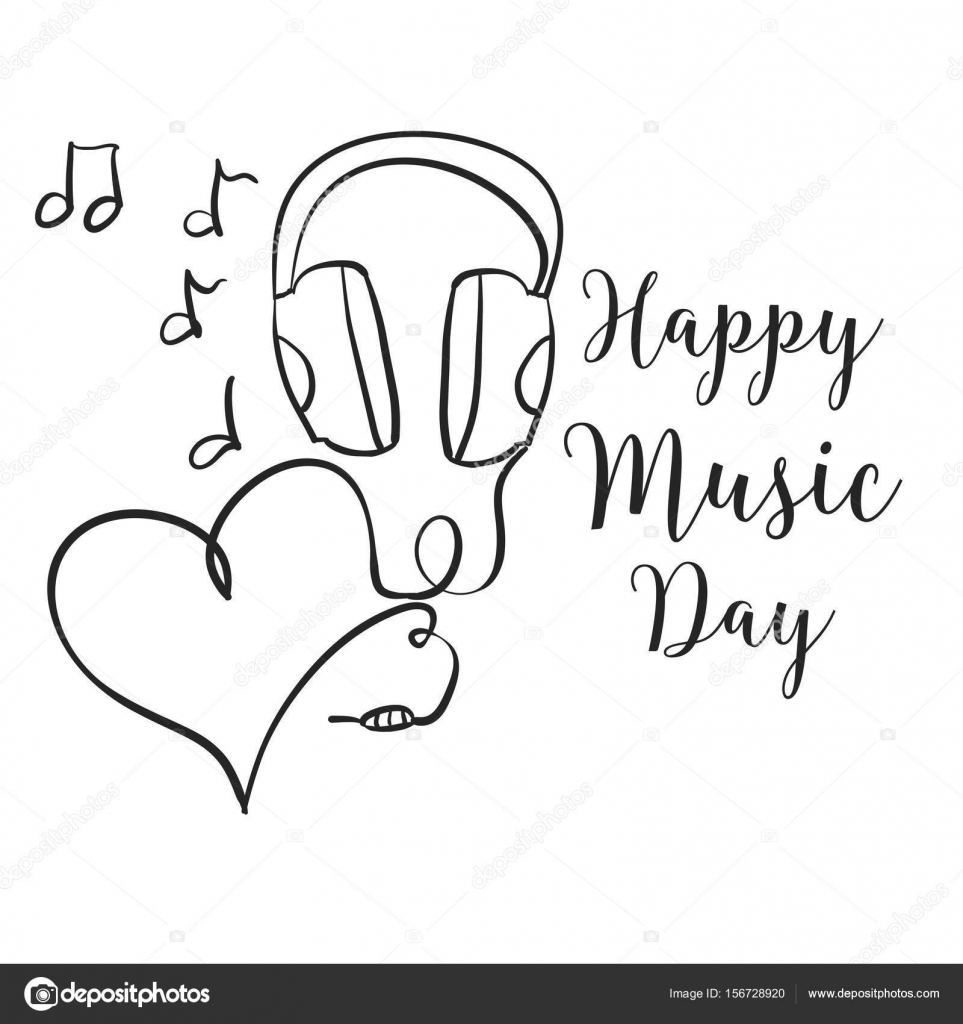 Happy Music Day Hand Draw Vector Image By C Kongvector Vector Stock 156728920