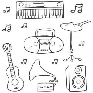 Müzik el Doodle çizmek