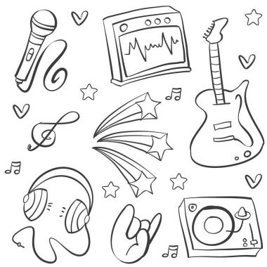 Doodle müzik vektör sanat