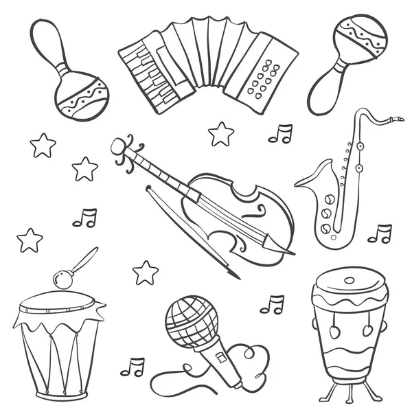 Collection music doodle style hand draw