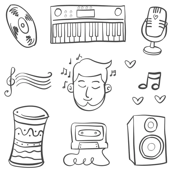 Collection stock élément musical gribouillis — Image vectorielle