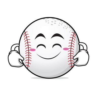 Sevimli gülümseme beyzbol çizgi film karakteri