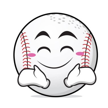 Mutlu yüz beyzbol çizgi film karakteri
