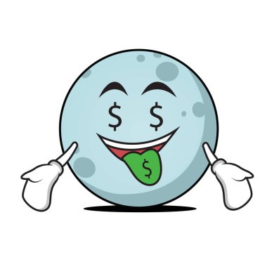 Para ağız ay karakter karikatür