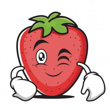 Wink yüz çilek çizgi film karakteri