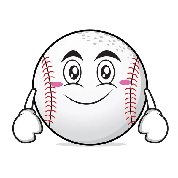 Úsměv tvář baseballovou kreslená postavička — Stockový vektor