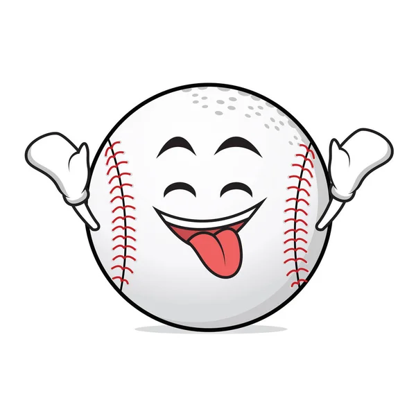 Extatické tvář baseballovou kreslená postavička — Stockový vektor
