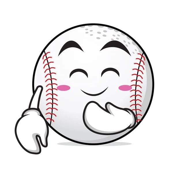 Caráter de desenho animado blush face beisebol —  Vetores de Stock