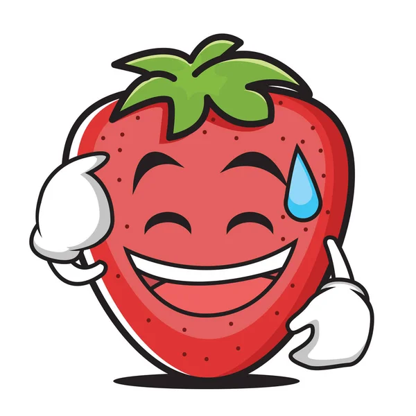 Ιδρώτα χαμόγελο φράουλα διανυσματικά εικονογράφηση — Διανυσματικό Αρχείο