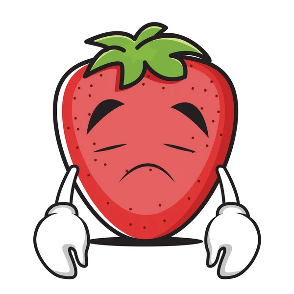 Συλλογή φράουλα χαρακτήρα θλιμμένο πρόσωπο — Διανυσματικό Αρχείο