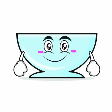 Kase karakter karikatür vektör çizim gülümse