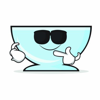 Süper cool kase karakter karikatür vektör çizim