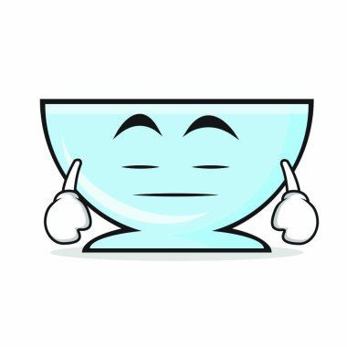 Sıkıcı kase karakter karikatür vektör çizim