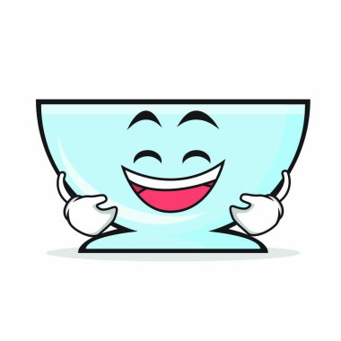 Gülen kase karakter karikatür vektör çizim