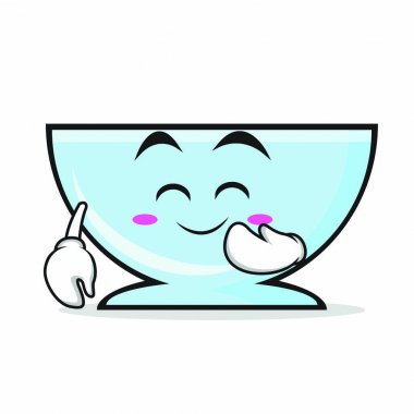 Allık kase karakter karikatür vektör çizim