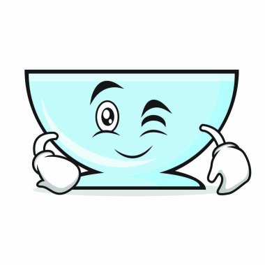 Wink kase karakter karikatür vektör çizim