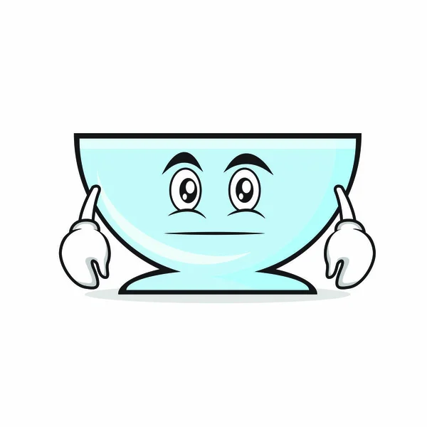 Neutral bowl character cartoon vector illustration — Stock Vector