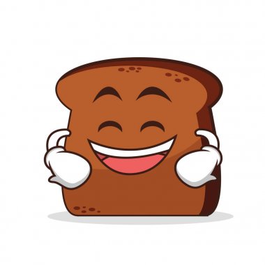 Sırıtan yüz ekmek çizgi film karakteri