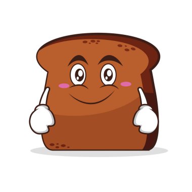 Gülümsemek yüz ekmek çizgi film karakteri