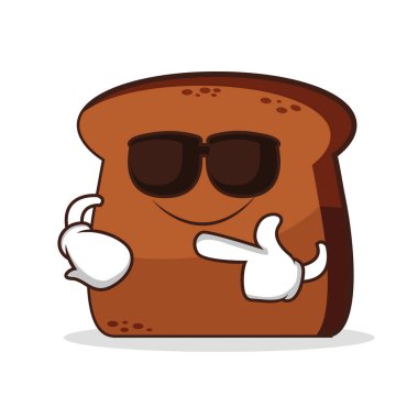 Süper cool ekmek çizgi film karakteri