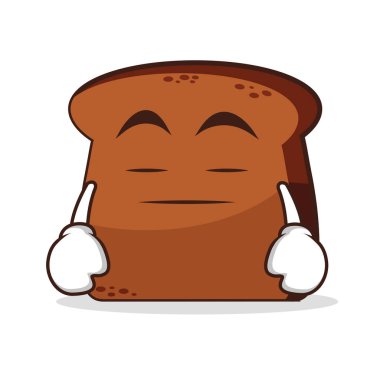 Sıkılmış yüz ekmek çizgi film karakteri