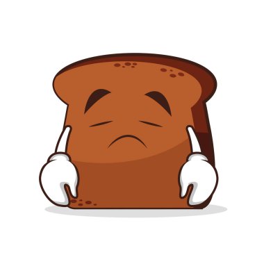 Üzgün yüz ekmek çizgi film karakteri