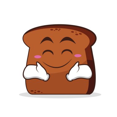 Mutlu yüz ekmek çizgi film karakteri