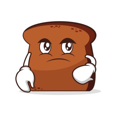 Şaşkın yüz ekmek çizgi film karakteri