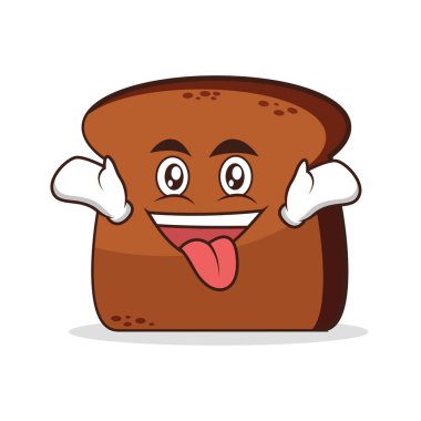 Deli yüz ekmek karikatür karakter vektör