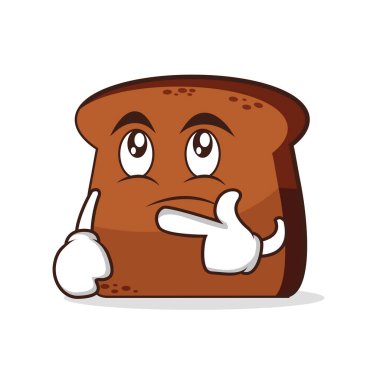 Düşünme yüz ekmek çizgi film karakteri