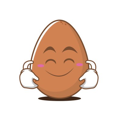 Sevimli gülümseme yumurta çizgi film karakteri