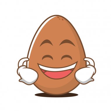 Sırıtan yüz yumurta çizgi film karakteri