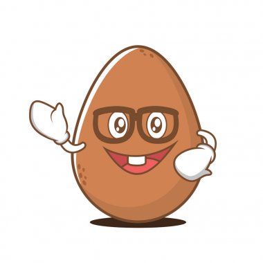 Geek yüz yumurta çizgi film karakteri