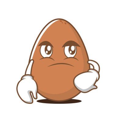 Şaşkın yüz yumurta çizgi film karakteri