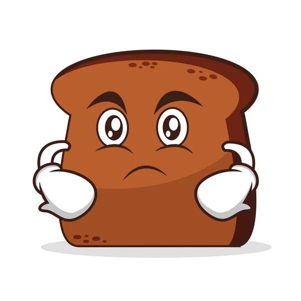 Ernstes Gesicht Brot Cartoon-Figur — Stockvektor