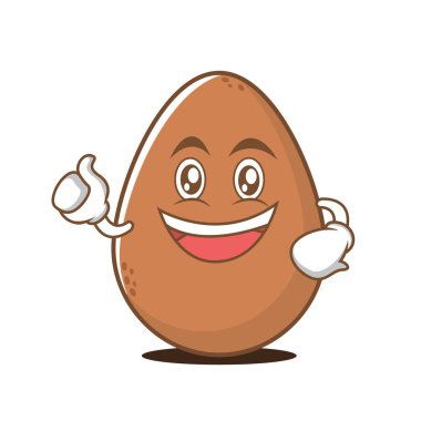 Hevesli yüz yumurta çizgi film karakteri