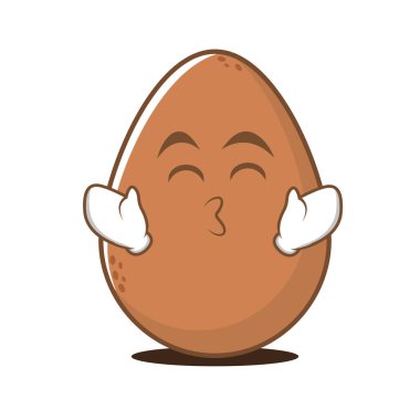 Gülümseme gözleri yumurta çizgi film karakteri öpüşme