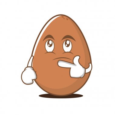 Düşünme yüz yumurta çizgi film karakteri