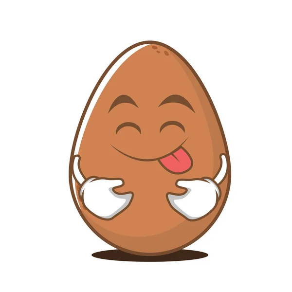 Vyplazený jazyk vajíčka kreslená postavička — Stockový vektor