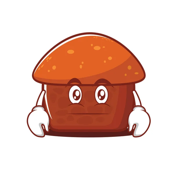 Neutral mushroom cake cartoon character — Stock Vector