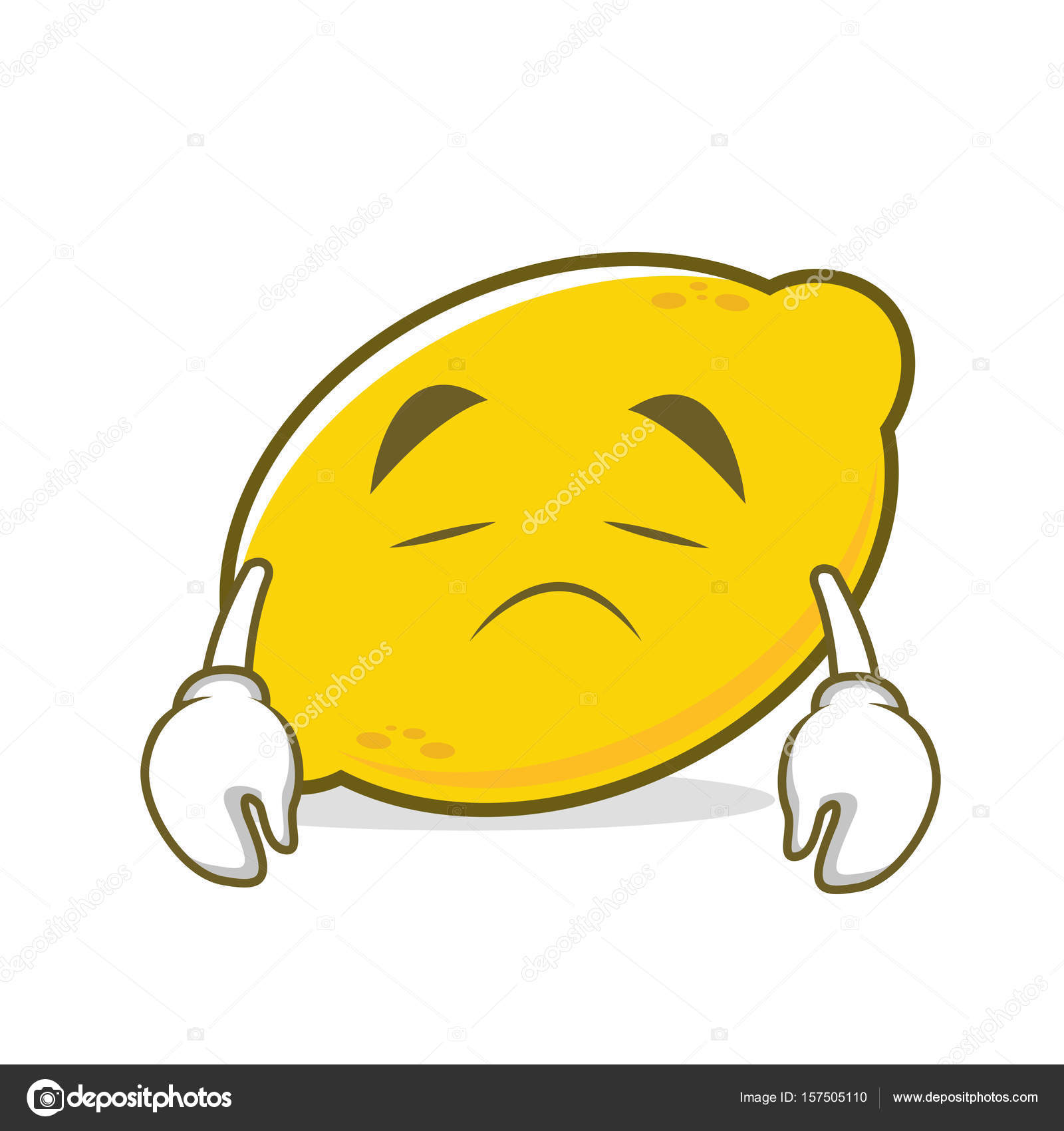 Citron De Visage Triste Personnage De Dessin Animé Image