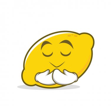 Karakter karikatür yüz limon dua