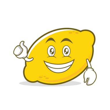 İyimser yüz limon karikatür karakter