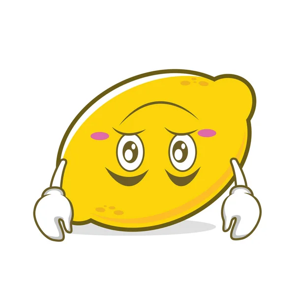 Unavená tvář citron kreslená postavička — Stockový vektor