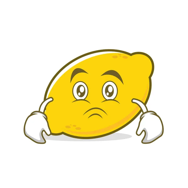 Launiges Gesicht Zitrone Cartoon-Figur — Stockvektor