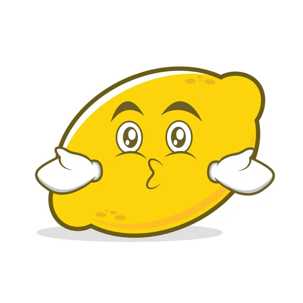 Bacio viso limone personaggio dei cartoni animati — Vettoriale Stock