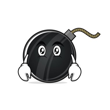 Düz yüz bomba karakter karikatür tarzı